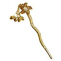 Stone Studded Flower Shaped Metal Pin for Hair Bun
