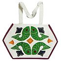 Fish Applique on Shoulder Bag with Two Zipped Pocket
