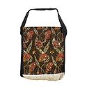 Floral Design Jute Cloth on Rexin with Bead and Sequin work One Open and Two Zipped Pocket Bag
