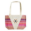 Decorative Jute Bag with One Zipped Pocket and One Small Open Pocket