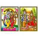 Radha Krishna and Vishnu Lakshmi - Set of 2 Posters