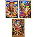 Lakshmi, Saraswati, Ganesha and Vaishno Devi - Set of 3 Posters