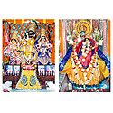 Radha Krishna, Nimai and Narasimha with Lakshmi - Set 2 Photo Prints