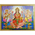 Lakshmi, Saraswati and Ganesha - Unframed Poster