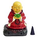 Buddhist Monk Incense Burner with 16 Incense Cones