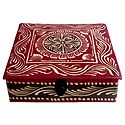 Hand Painted Leather Square Jewelry Box
