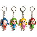 Set of 4 Synthetic Key Ring