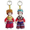 Set of 2 Uzbekistan Doll Key Rings