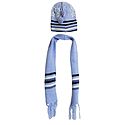 Light Blue Woolen Scarf and Cap with Stars