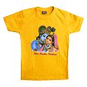 Printed Radha Krishna on Yellow T-Shirt for Young Boy