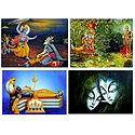 Radha Krishna, Krishna, Bhishma and Padmanavaswamy - Set of 4 Posters