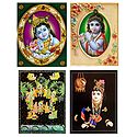 Set of 4 Krishna Posters