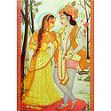 A Loving Moment Between Radha and Krishna