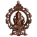Ganesha on Throne - Wall Hanging with Stand