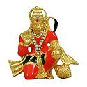 Stone Studded Hanuman - For Car Dashboard