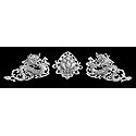 Set of 2 White Metal Dragon with Flower in the Middle - Wall Hanging