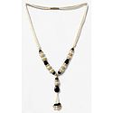 White and Black Acrylic Bead Necklace and Earrings