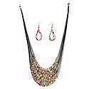 Multicolor Bead Necklace and Earrings