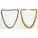 Dark Grey and Chrome Yellow   Crystal Bead Necklace