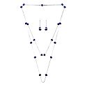 Dark Blue Crystal Bead Necklace Set