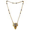 Gold Plated Chain with Black Crystal Necklace