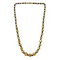 Black Crystal with Gold Plated Bead Necklace