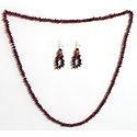 Maroon Wooden Beads and Natural Seed Necklace and Earrings 