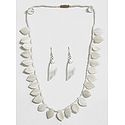 Shell Leaf Necklace with Earrings