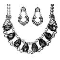 Faux Zirconia Studded Necklace and Earrings