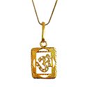 Stone Studded Om Pendant in a Square Frame