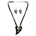 Heart Metal Pendant and Earrings