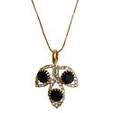 Gold Plated Chain with Black Stone Studded Pendant