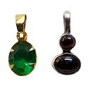 Set of 2 Green and Maroon Stone Studded Pendant