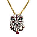 Green and Red Stone Studded Pendant with Chain