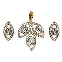 Faux White Zirconia Gold Plated Pendant and Earrings