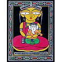 Parvati with Ganesha - Photo Print of Jamini Roy Painting