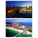 Downtown, Fountain and Atlantis the Palm, Dubai - Set of 2 Postcards