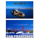 Alcatraz Island and Golden Gate Bridge, San Francisco - Set of 2 Postcards