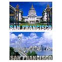 City Hall and Bay Bridge, San Francisco - Set of 2 Postcards