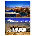 Stakna Monastery and Village House, Ladakh - Set of 2 Postcards