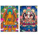 Sakyemune Buddha and Chenrezie - Set of 2 Postcards