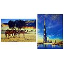 Burj Khalifa and Desert, Dubai - Set of 2 Postcards