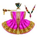 Magenta Dress and Accessories for 2 inches Bal Gopal Idol