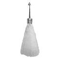 White Chamor with Metal Carved Handle for Puja Aarti