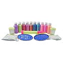 Set of 12 Colorful Rangoli Powder with Template and Applicator