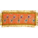 Saffron Art Silk Matarani Chunni with Sequin and Golden Zari Work