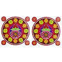 Pair of Rangoli Stickers with Flower and Kalash Print
