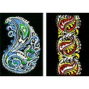 Set of Two Hand Painted Colorful Rangoli Design on Paper