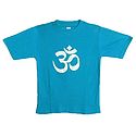 Hand Painted Om on Mens Cyan T-Shirt