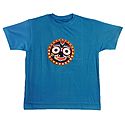 Embroidered Jagannathdev Face on Blue T-Shirt